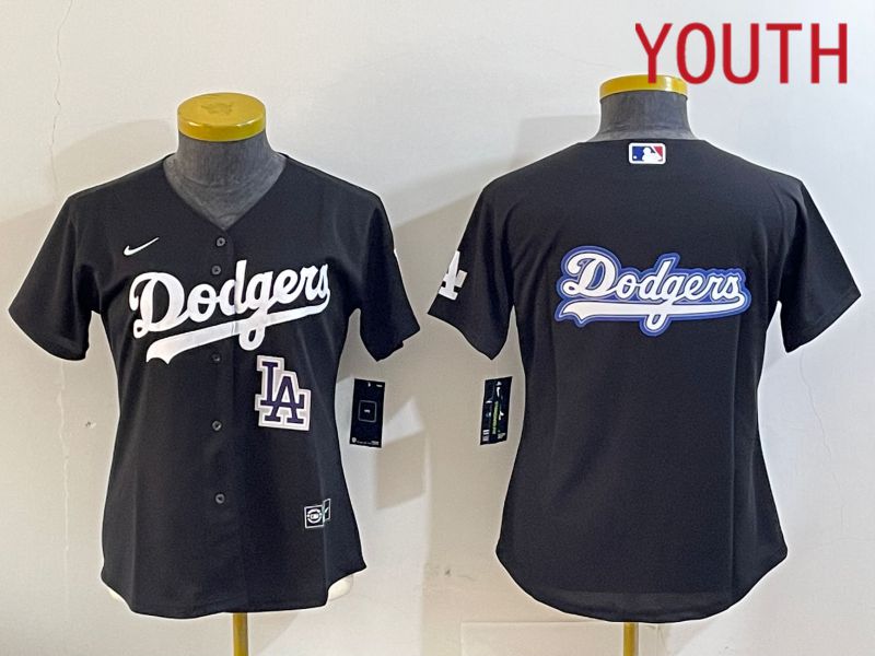 Youth Los Angeles Dodgers Blank Black Game 2024 Nike MLB Jersey style 11215->youth mlb jersey->Youth Jersey
